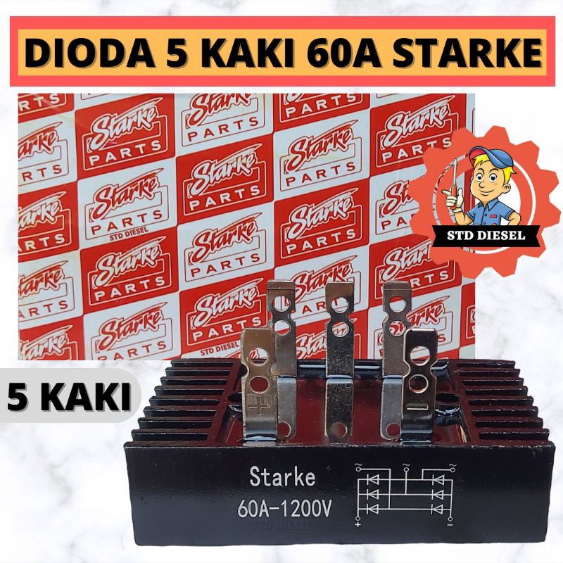 DIODA 5 KAKI 60A MERK STARKE SILICON SILIKON 60 AMPERE 5 FEET RETICIFIER DIODA 5 KAKI 60A STARKE