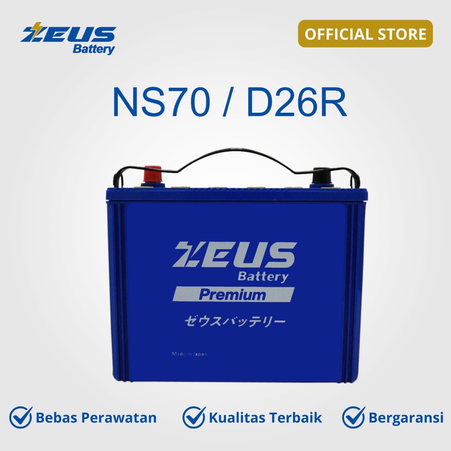 Aki Mobil Mitsubishi Kuda Bensin  Zeus Japan MF 100D26R Premium Battery