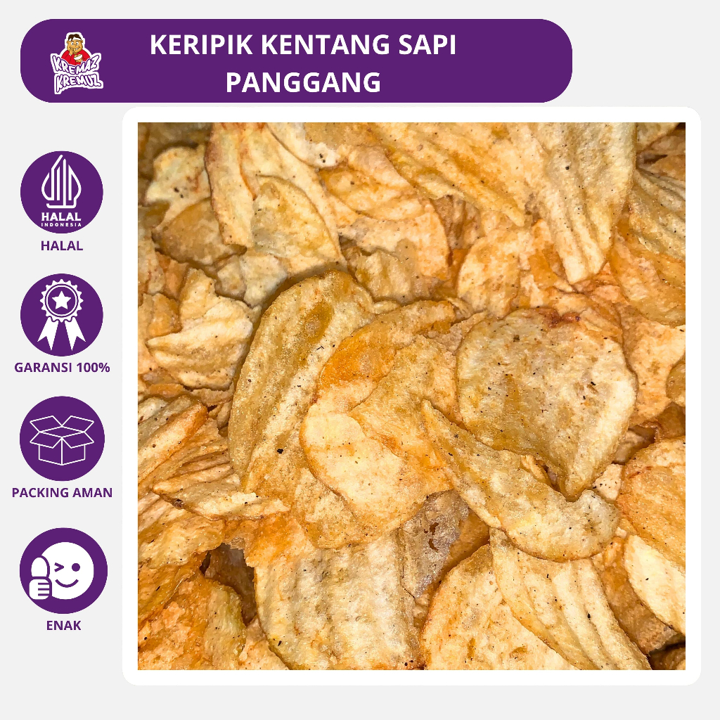

KERIPIK KENTANG SAPI PANGGANG CAMILAN ENAK RENYAH 200gr