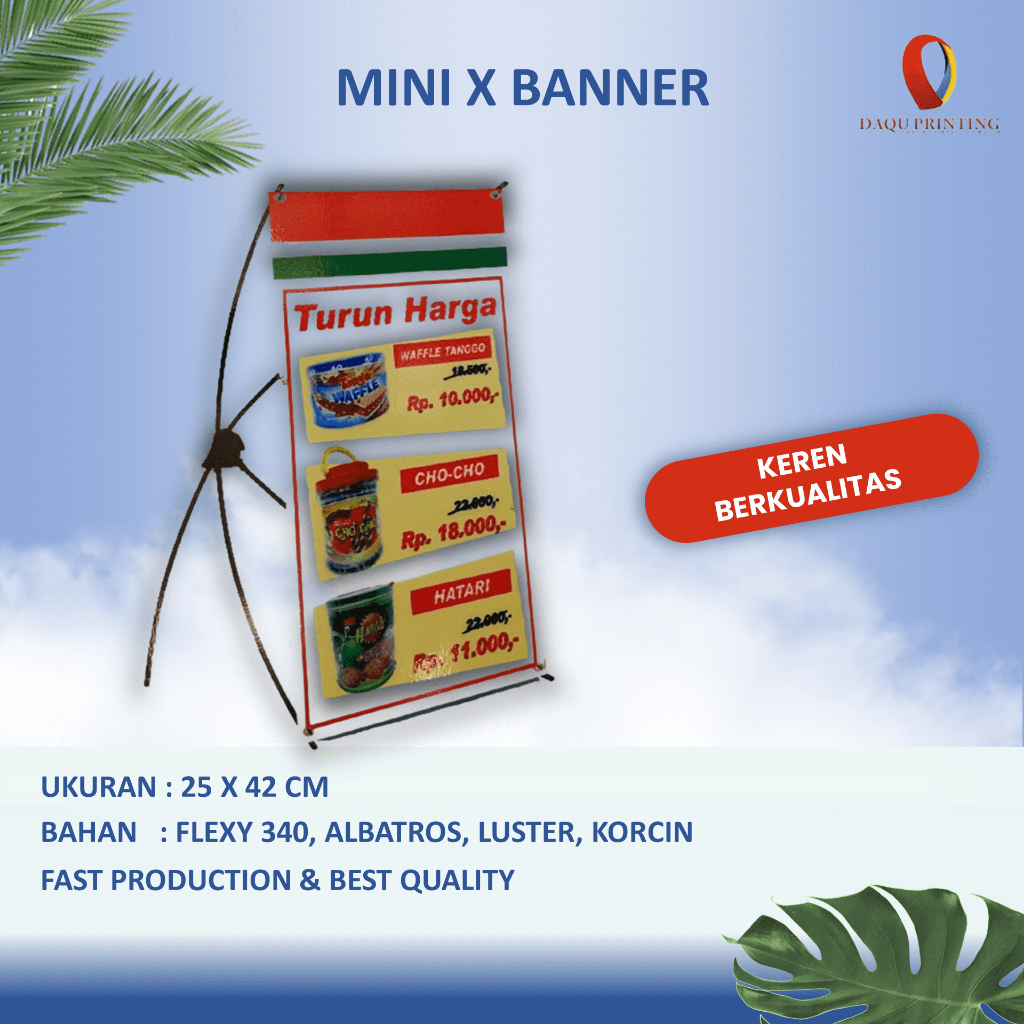 STAND BANNER MINI A3 X, MINI X BANNER MURAH UKURAN A3