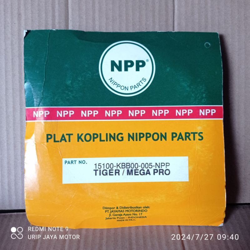 Kampas kopling / Plat kopling NPP Tiger / Mega pro KBB