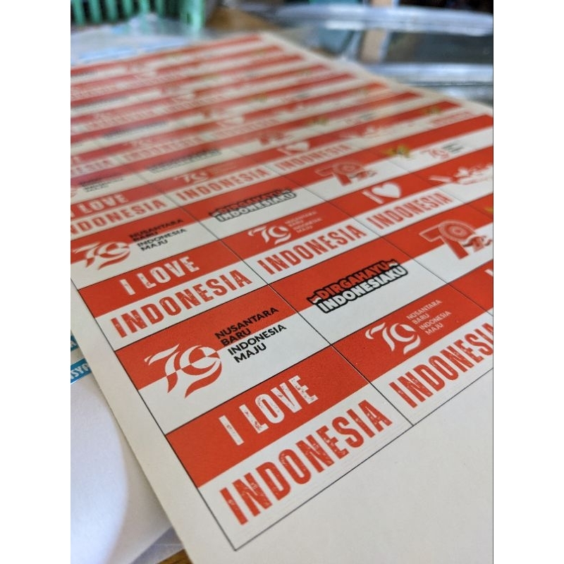 

( Isi 60pcs) Stiker Pipi Bendera Indonesia, Stiker Dirgahayu 79 , Stiker Pipi