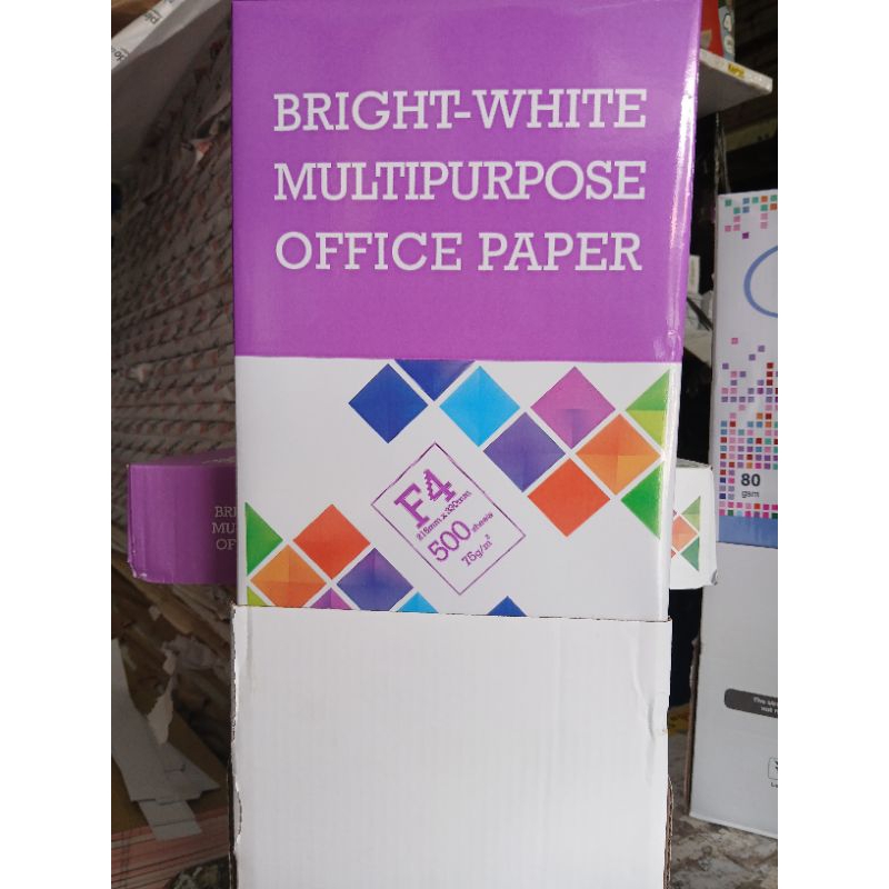 

KERTAS HVS BRIGHT WHITE MULTIPURPOSE OFFICE F4 75GRAM BMO