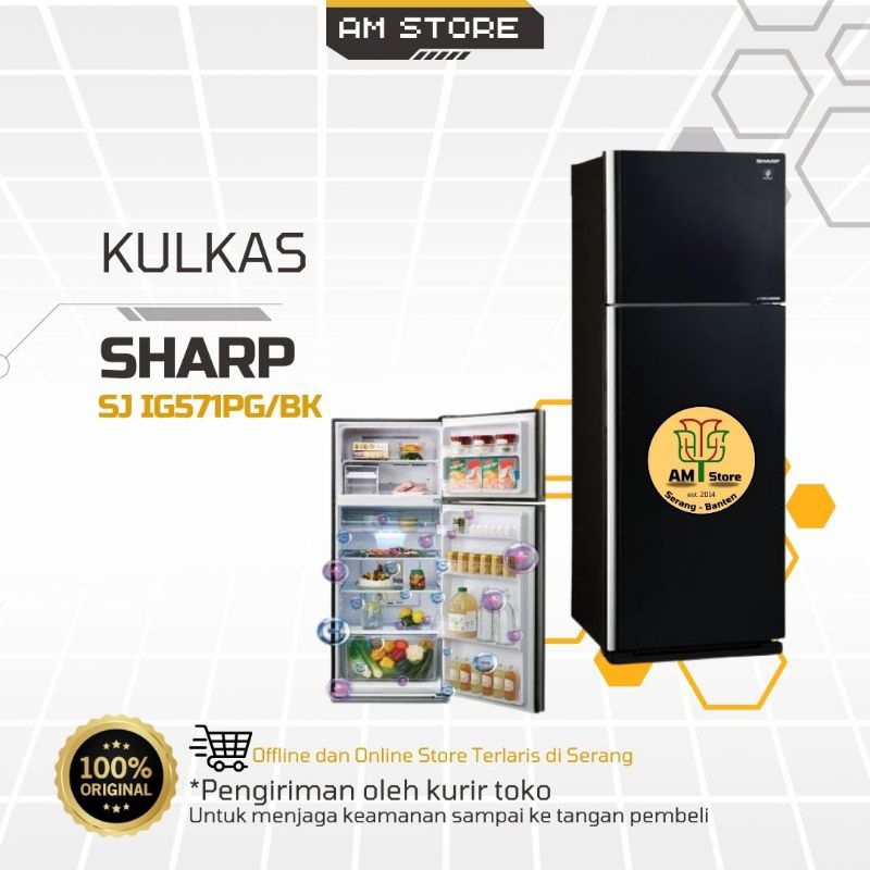 Kulkas 2 Pintu Sharp SJ IG571PG/BK