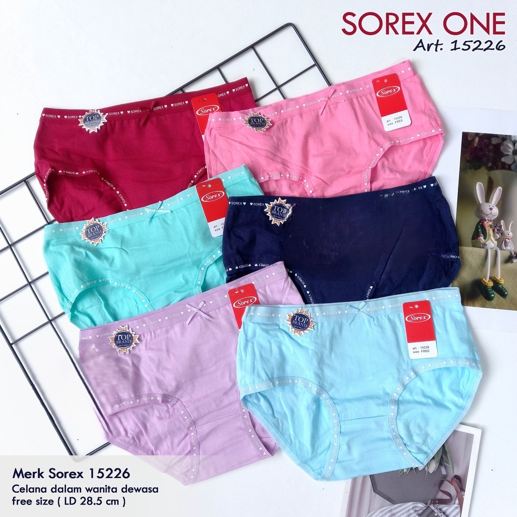 3Pcs Celana Dalam Sorex 15226,15227,15228 Cd ABG Remaja Bahan Katun Cutting Midi