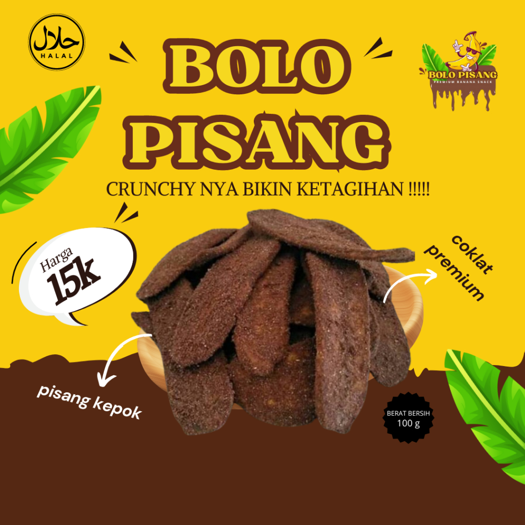 

Bolo Pisang ( kripik pisang bubuk coklat dengan bahan premium)