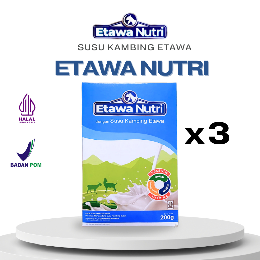 

Etawanutri Susu Kambing Etawa 200 gr 3 PCS - Meningkatkan Sistem Kekebalan Tubuh BPOM