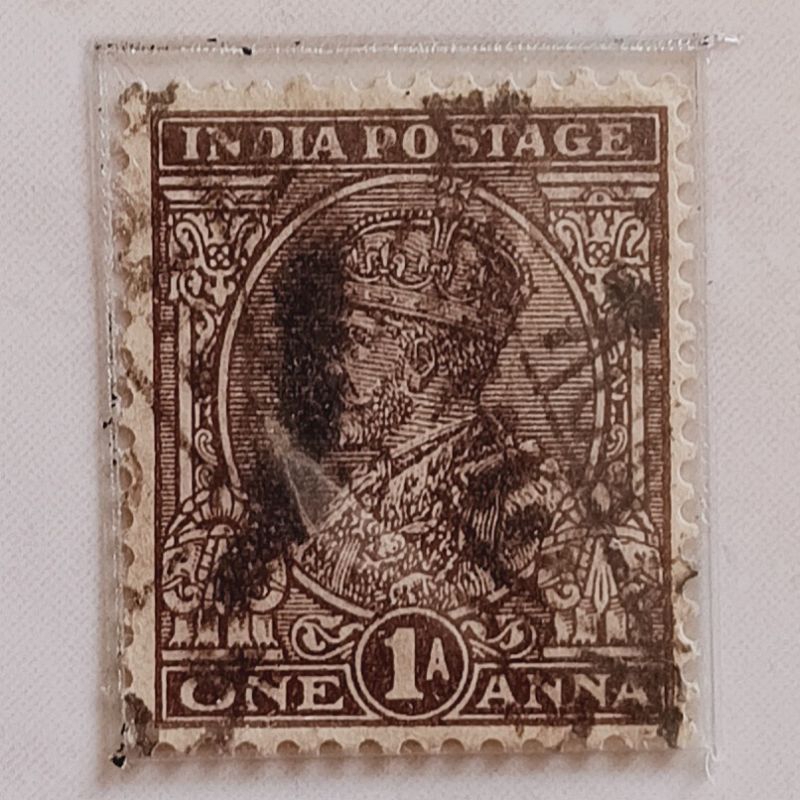 

(AE) Perangko India 1934 King George V - Definitives (1926-36) - King George V wearing Imperial Crown of India 1 anna Used