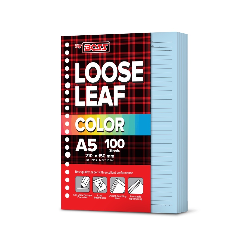 

[Pelangi Stationery] BigBoss Loose Leaf A5 100 Lembar Blue BBO LL 100 A5 180