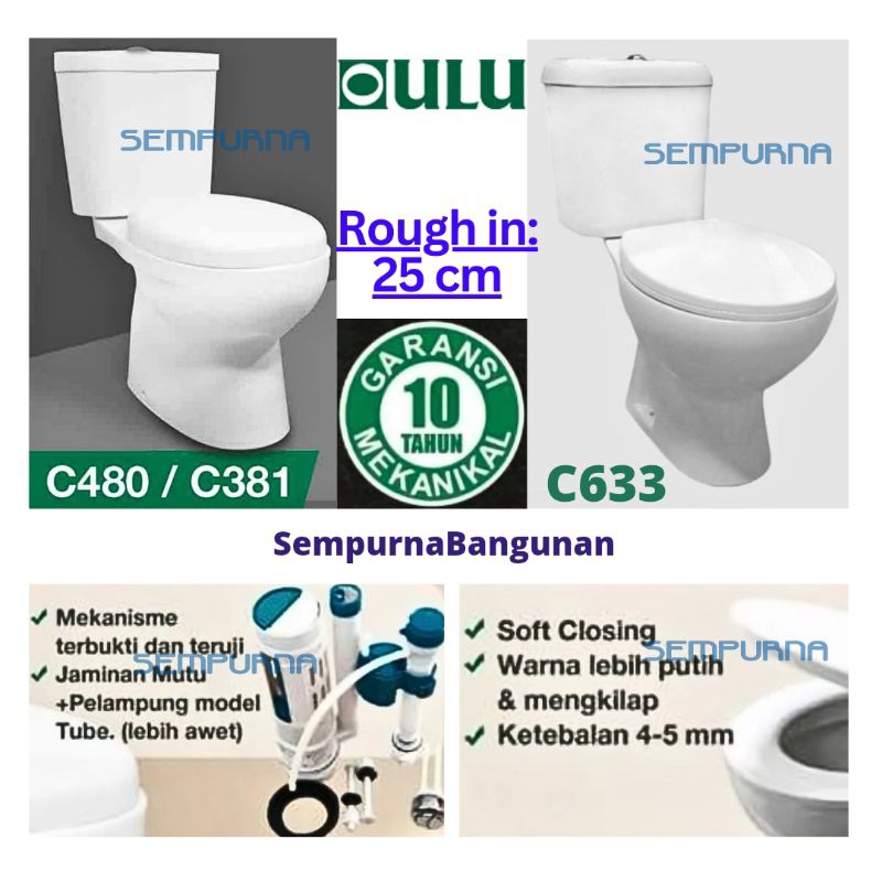 Kloset closet closed klosed toilet WC duduk soft close closing dual flush Oulu C380 A323 C480 C633 A