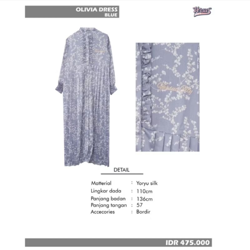 Olivia Dress Blue by Versus city preloved
