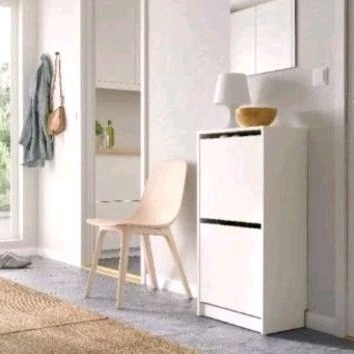 Rak/Lemari sepatu Ikea BISSA, 2 kompartemen, Putih