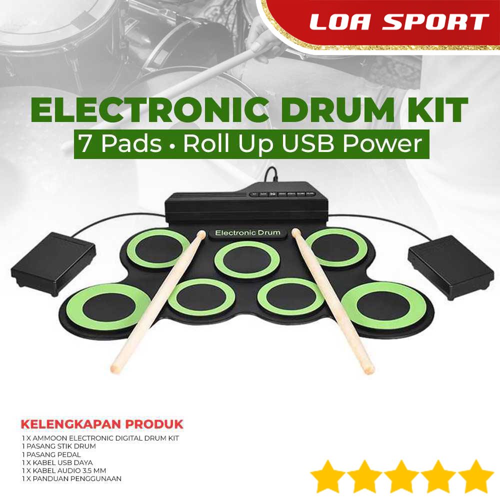 Drum elektrik Electronic Drum Kit 7 Pads Fleksibel Gulung