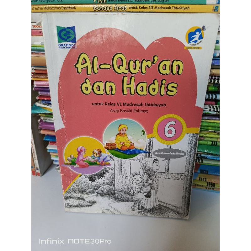 

Buku Alquran Hadis kurikulum 2013 edisi revisi kelas 6 SD penerbit Grafindo