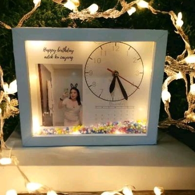 Gift Foto frame Jam | Kado ultah anniversary wedding | Frame 3D