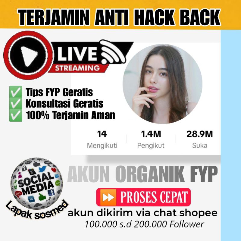 JUAL AKUN TIKTOK AFFILIATE/ AKUN TIKTOK BISA LIVE