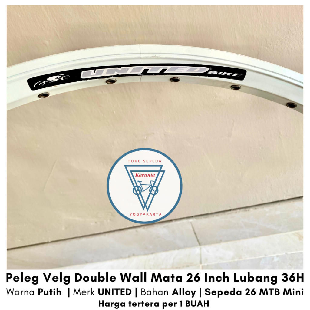 Peleg Velg Rims United Atau Araya Alloy Dobel Double Wall Mata Lubang 32H 36H Hole Sepeda MTB Sepeda