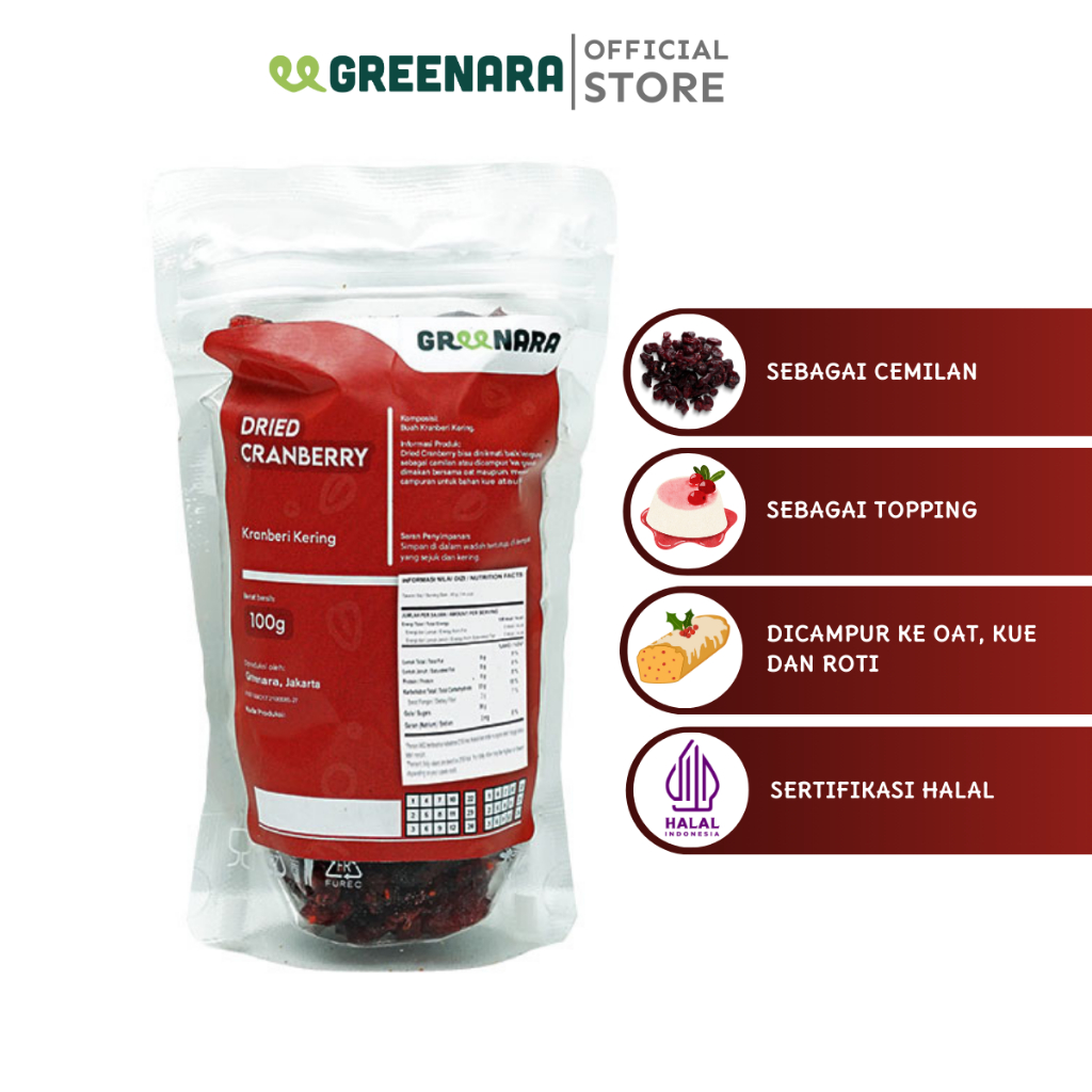 

Greenara - Cranberry Kering 100gr / Dried Cranberry