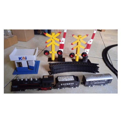 NEW mainan miniatur Kereta api indonesia Paket Mainan edukasi kereta set lengkap railking (kereta ad