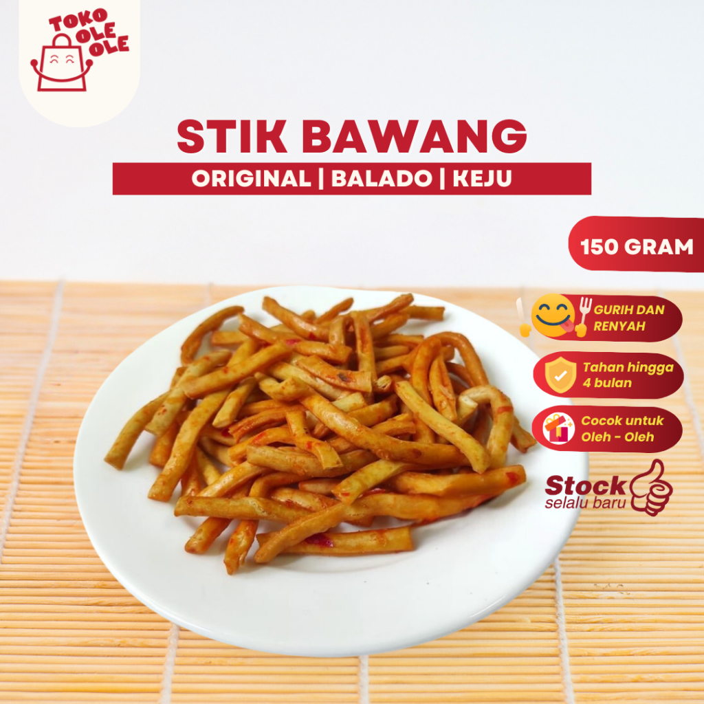 

Stik Bawang Keju Balado Camilan Cemilan Stick Bawang Gurih Renyah Handmade 150 gr