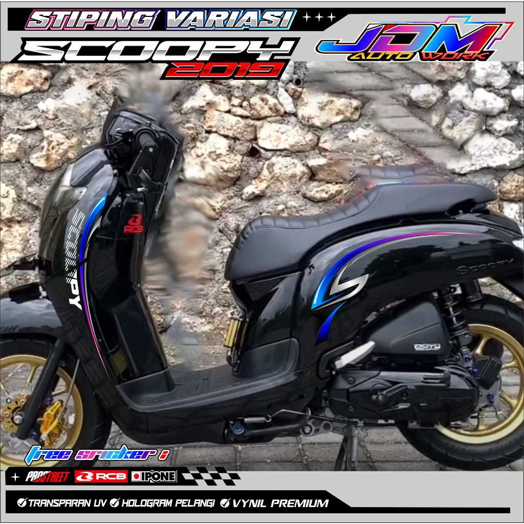 STRIPING VARIASI HONDA SCOOPY 2019 / STICKER LIST MOTOR SCOOPY 2019