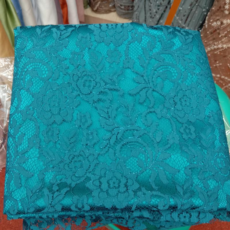 kain brukat warna emerald blue