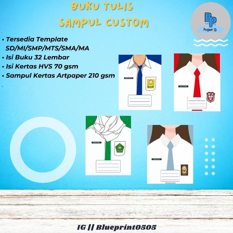 

Buku Tulis Sampul Custom 70gsm 32Lembar