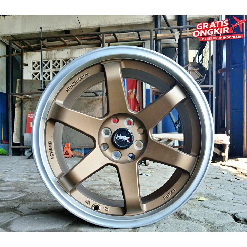 Velg TE37 R17 pcd 4x100-114,3 bronze pelek mobil yaris swift jazz mobilio ring 17