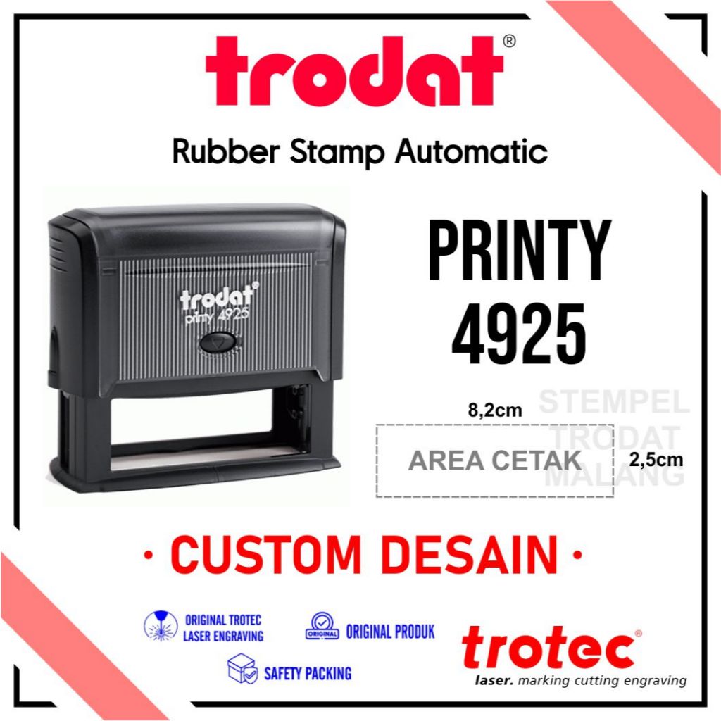 

Stempel Trodat 4925 ( 82x25 mm) Stempel Warna Otomatis, Original Trodat