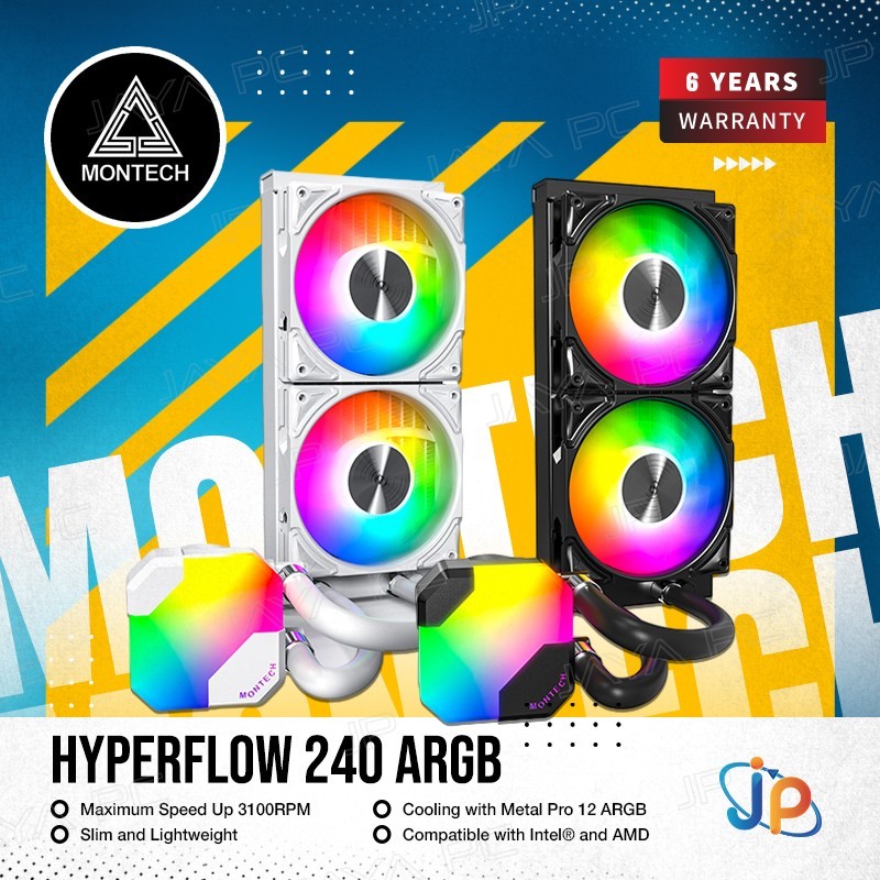 Montech Hyperflow 240 ARGB - CPU AIO Liquid Cooler Fan 240mm