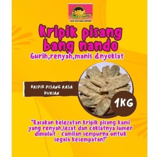 

1KG KRIPIK PISANG RASA DURIAN, BANG NANDO KHAS LAMPUNG
