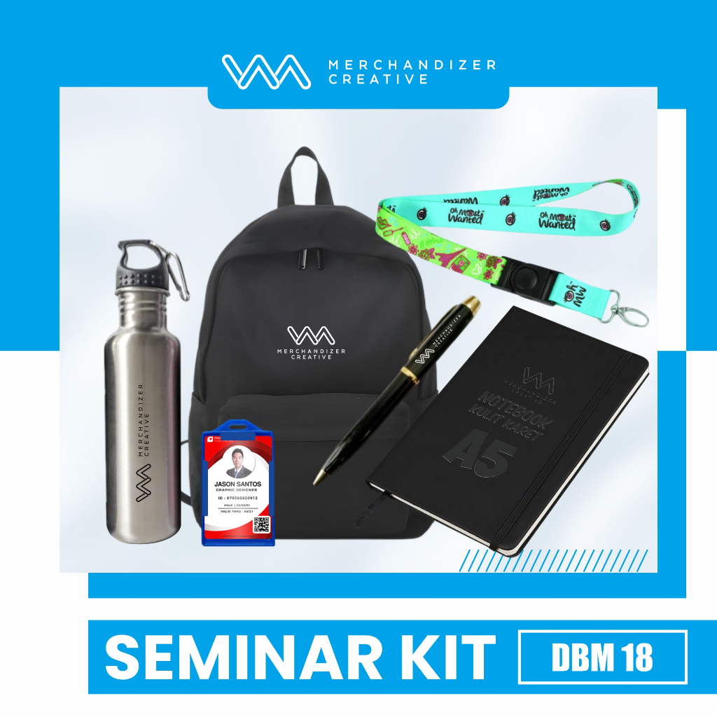 

Tumbler Ventura, Backpack, Pulpen Sablon, Notebook Agenda Karet A5, Paket Lanyard - Seminar Kit 2024