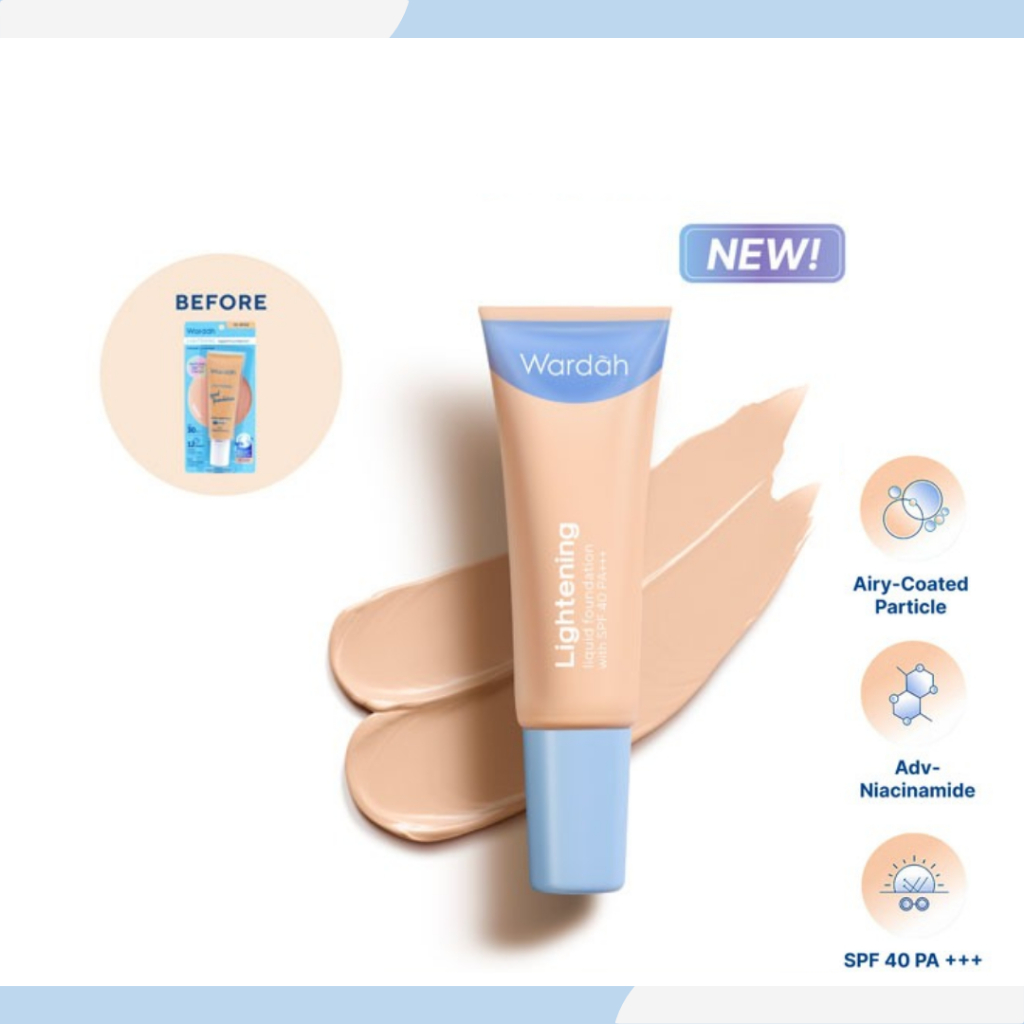 Wardah Lightening Liquid Foundation SPF 30 PA+++ 6ml & 25ml