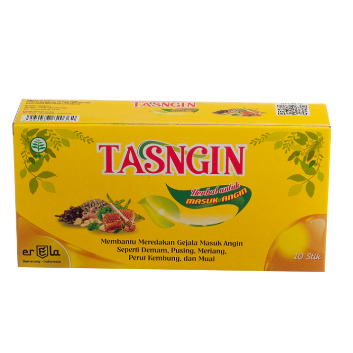 Tasngin Box 10's Sachet Erela / Obat Masuk Angin / Obat Demam / Obat Meriang / Obat Perut Kembung / 