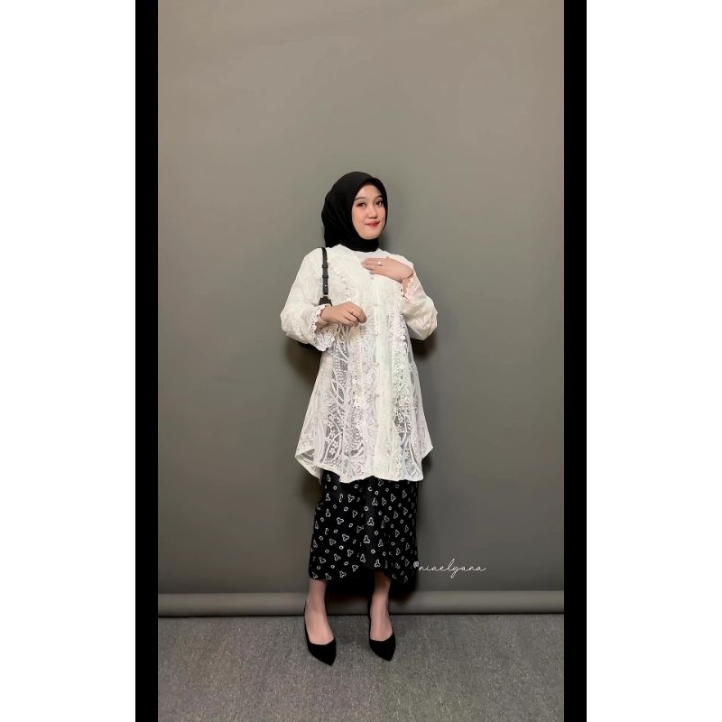 Leta Outer Tunik Brukat Cardigan Brokat Lengan Panjang Kebaya Tunik atasan outher brukat Outer