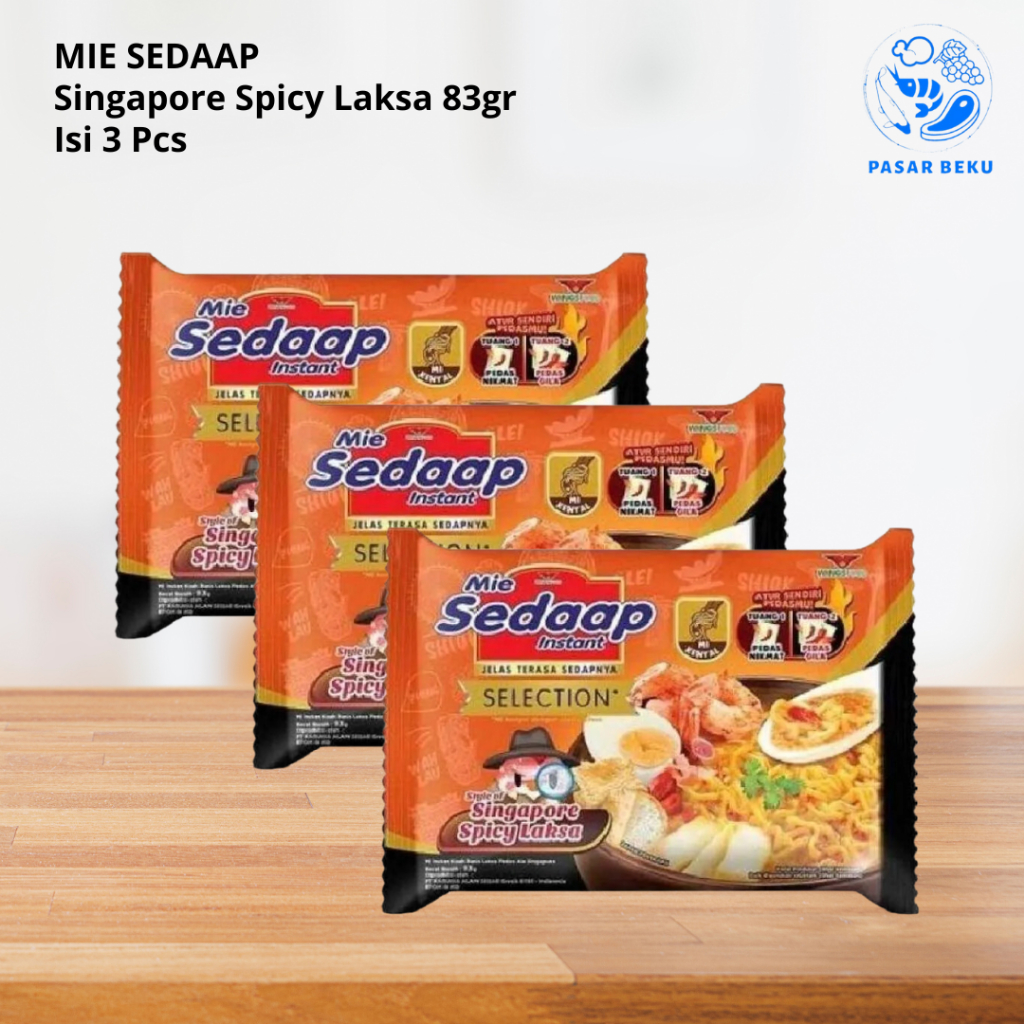 

Mie Sedaap 83gr Singapore Spicy Laksa per 3pcs Viral Pasar Beku Padang