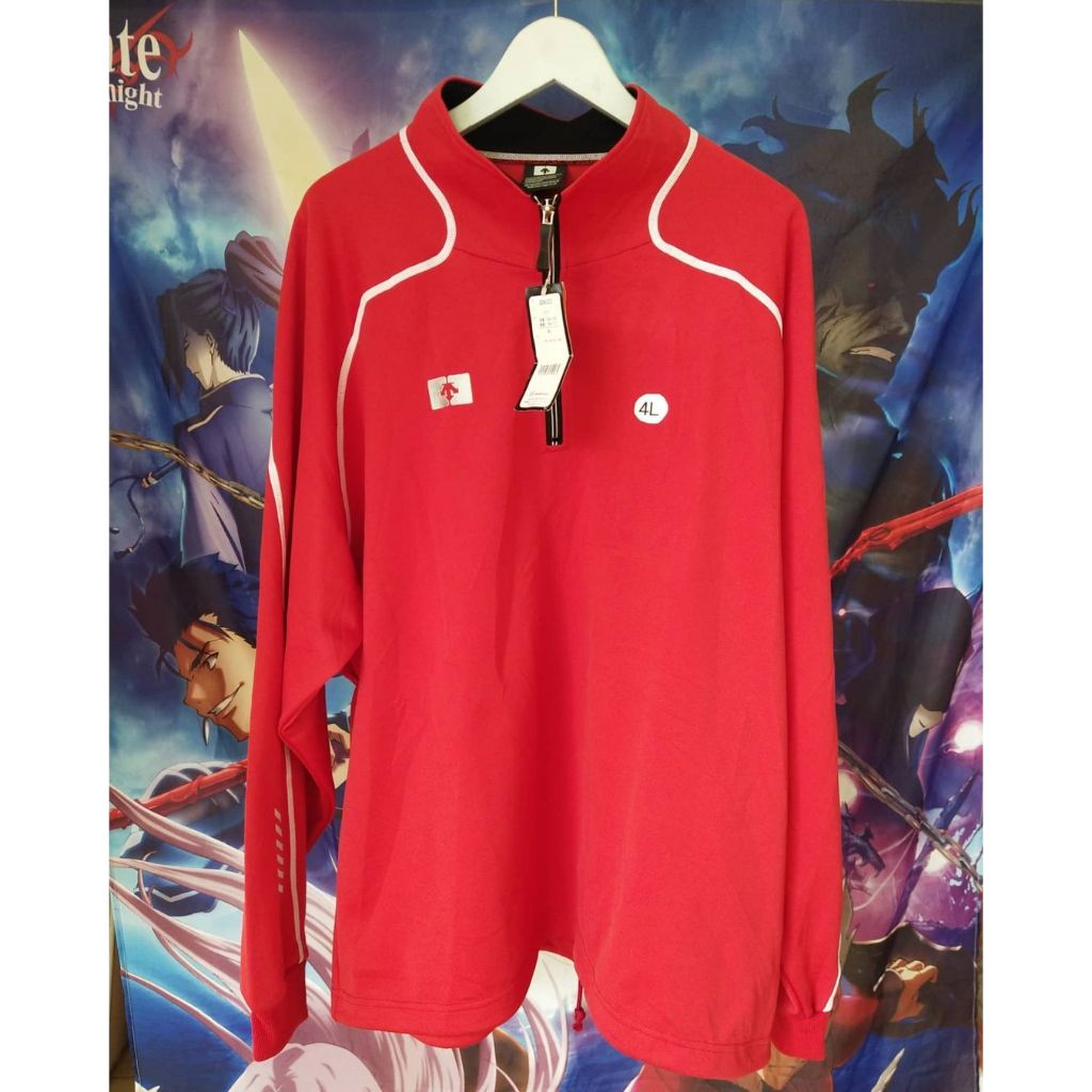 Descente Red Extra Large Tracktop Sport Jacket Jaket Official Original Second Japan Korea Brand Vint