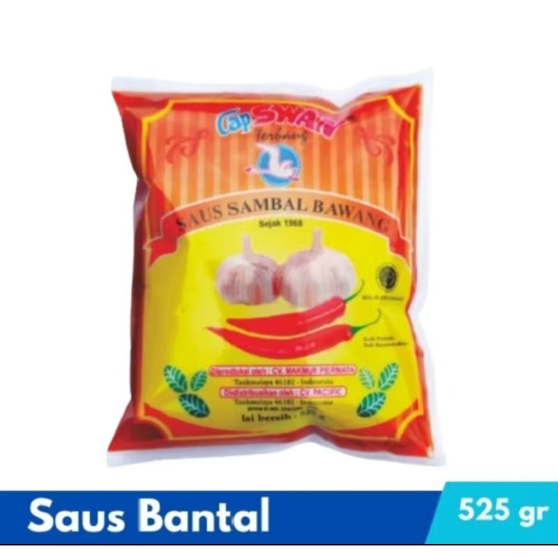 

saus sambal bawang cap swan terbang, saus bantal 525 gram