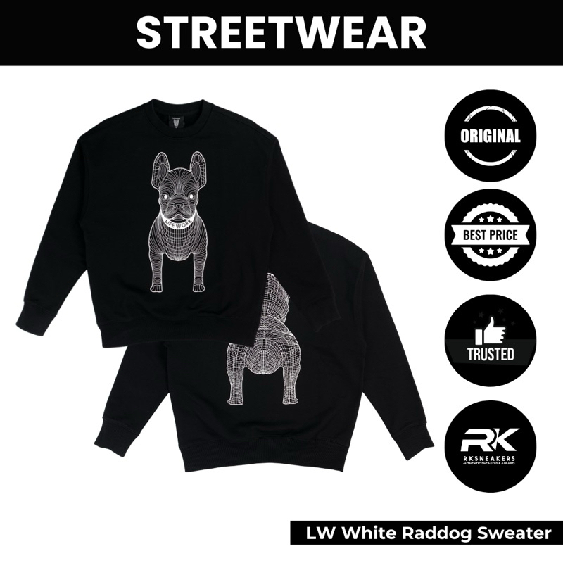Lifework White Raddog Sweater Black 100% Authentic