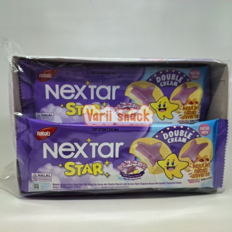 

Nabati Nextar Brownis Nastar Star Stobery Star Coklat Goguma 1box isi 10pcs +1pcs