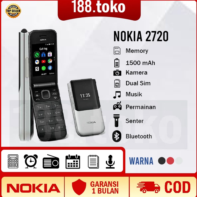 Fresh Product HP NOKIA 272 FLIP DUAL SIM GARANSI HP JADUL LIPAT