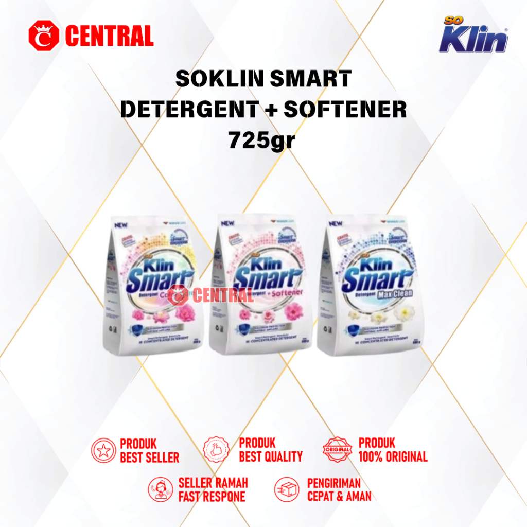 SO KLIN SOKLIN SMART DETERGENT + SOFTENER 725gr (Gratis 1 piring keramik) / Centralbandung