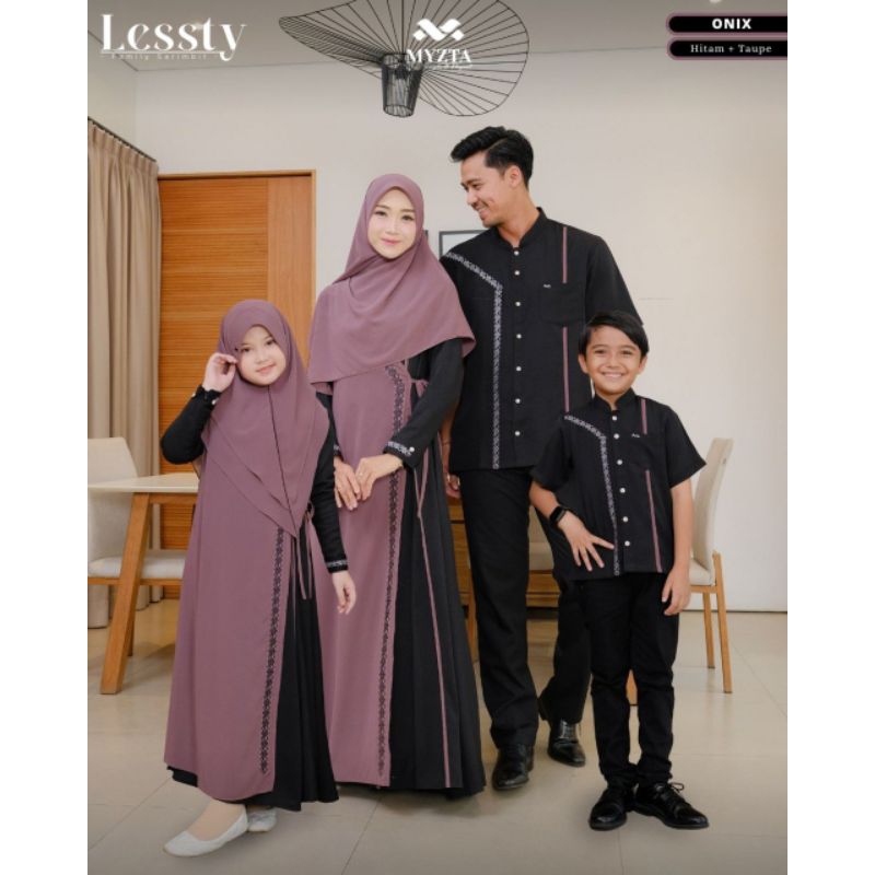 Dilovable.id | SARIMBIT LESSTY SARIMBIT LEBARAN POLOS KOMBINASI BORDIR GAMIS LEBARAN BY. MYZTA