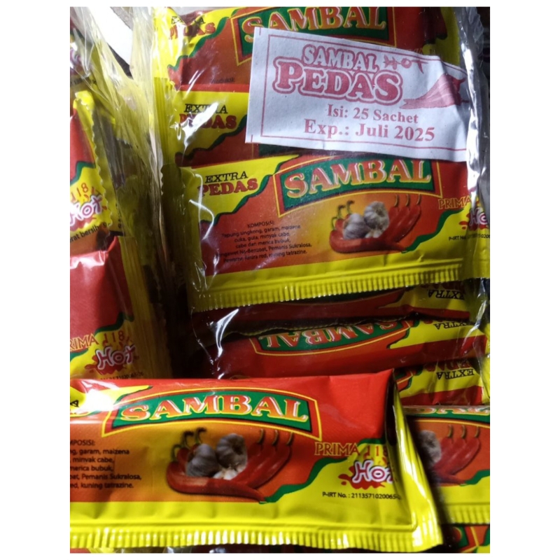 

Saos Sambal Sachet Extra Pedas 1 pack isi 25 pcs