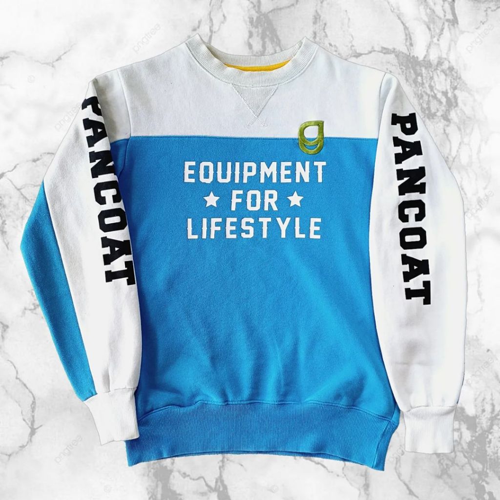 CREWNECK PANCOAT EQUIPMENT, ABU PUTIH, SIZE M (SECOND BRANDED) CN0163