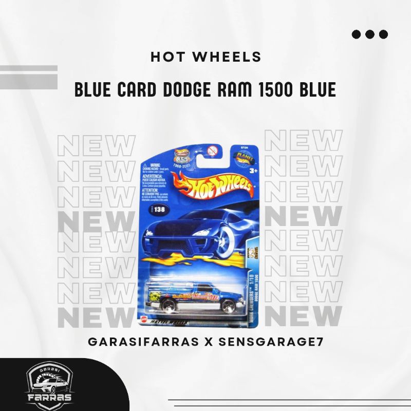 HOT WHEELS BLUE CARD DODGE RAM 1500 BLUE