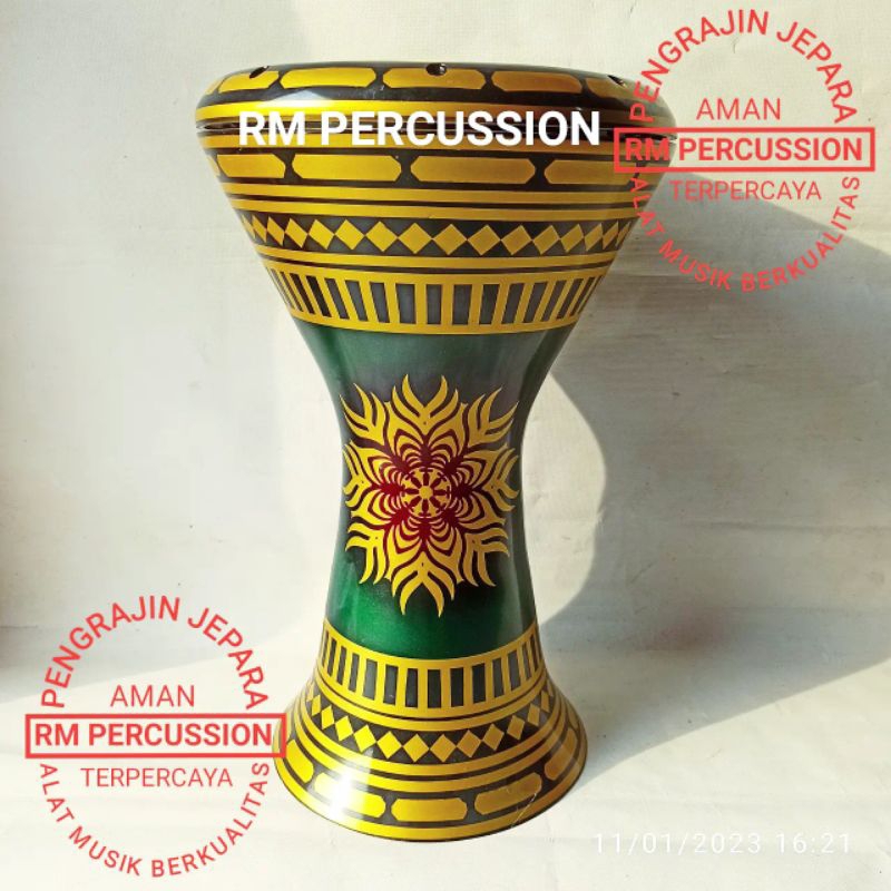 Darbuka POWERBEAT 8 inch Lengkap Tas Full Busa dan Kunci L