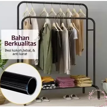 Big Sale Sutera99 Barang Baru Rak Besi Gantungan Stand Hanger Baju Pakaian Stand hanger single rak S
