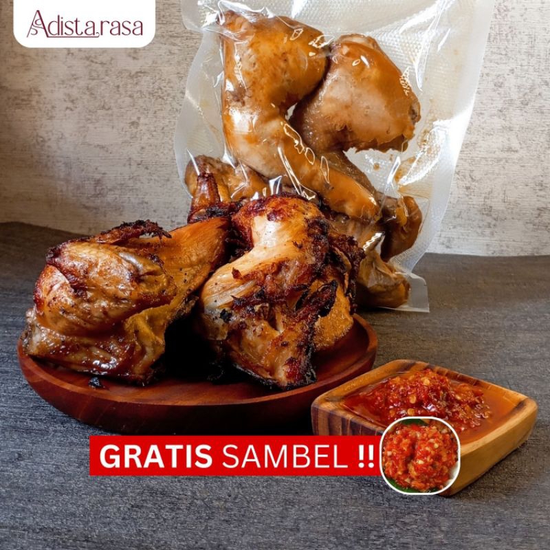 

Ayam ungkep Bumbu KALASAN praktis siap goreng dan bakar MANIS GURIH 1 ekor Frozen Vacuum GRATIS SAMBAL