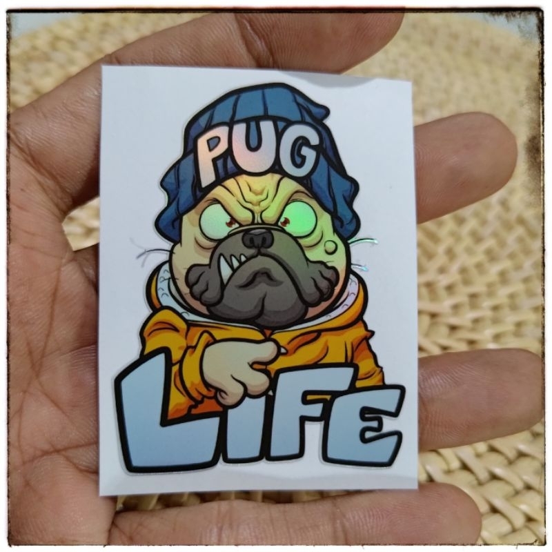 

sticker pug life, sticker dog keren